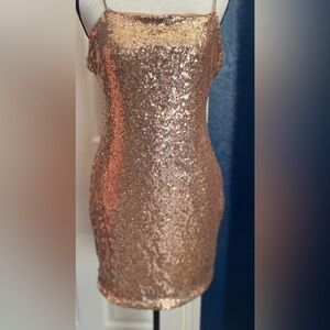 Mind Code Sparkling Gold Sequin Top
